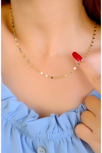 PULLU ZİNCİR KOLYE 14 AYAR A085016 PULLU ZİNCİR KOLYE 14 AYAR A085016