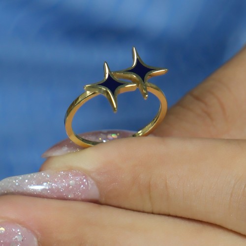 MAVİ MİNELİ YÜZÜK 14 AYAR AT00761