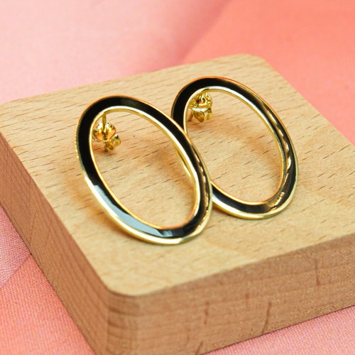 SİYAH MİNELİ HALKA KÜPE 14 AYAR AT01403 SİYAH MİNELİ HALKA KÜPE 14 AYAR AT01403