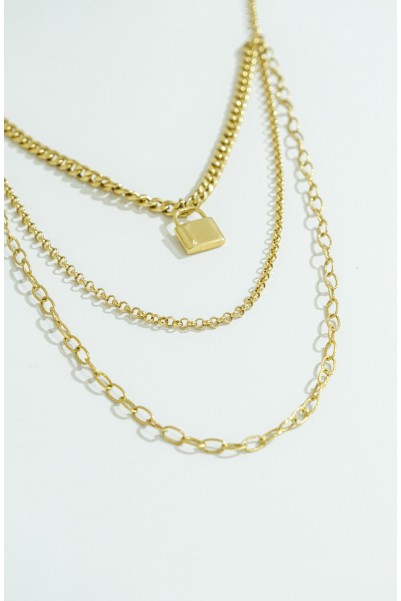 ÜÇ SIRA SALLANTILI KOLYE 14 AYAR AT02515