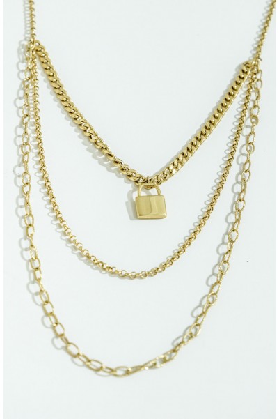 ÜÇ SIRA SALLANTILI KOLYE 14 AYAR AT02515