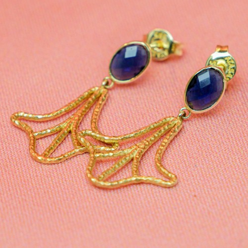 MOR TAŞLI SALLANTILI KÜPE 14 AYAR AT03131 MOR TAŞLI SALLANTILI KÜPE 14 AYAR AT03131