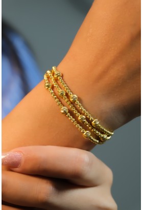 ÜÇ SIRA DORİKA BİLEKLİK 22 AYAR AT03158