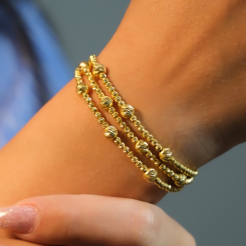 ÜÇ SIRA DORİKA BİLEKLİK 22 AYAR AT03158 ÜÇ SIRA DORİKA BİLEKLİK 22 AYAR AT03158