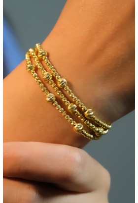 ÜÇ SIRA DORİKA BİLEKLİK 22 AYAR AT03158