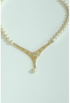 ÇİÇEK İNCİ GERDANLIK 14 AYAR AT03877