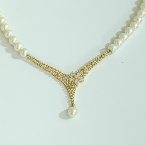 ÇİÇEK İNCİ GERDANLIK 14 AYAR AT03877 ÇİÇEK İNCİ GERDANLIK 14 AYAR AT03877