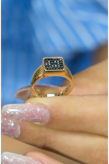 SİYAH TAŞLI YÜZÜK 14 AYAR AT04965 SİYAH TAŞLI YÜZÜK 14 AYAR AT04965