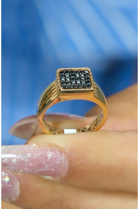 SİYAH TAŞLI YÜZÜK 14 AYAR AT04965 SİYAH TAŞLI YÜZÜK 14 AYAR AT04965