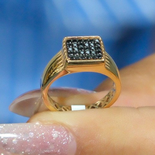 SİYAH TAŞLI YÜZÜK 14 AYAR AT04965