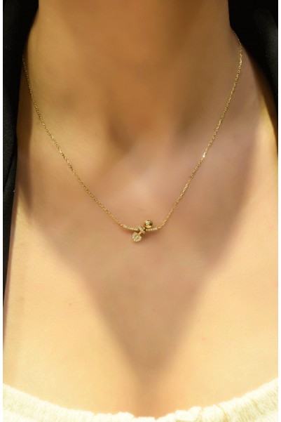 TAŞLI TASARIM KOLYE 14 AYAR AT01751