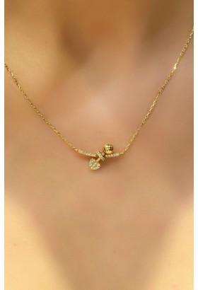 TAŞLI TASARIM KOLYE 14 AYAR AT01751 TAŞLI TASARIM KOLYE 14 AYAR AT01751