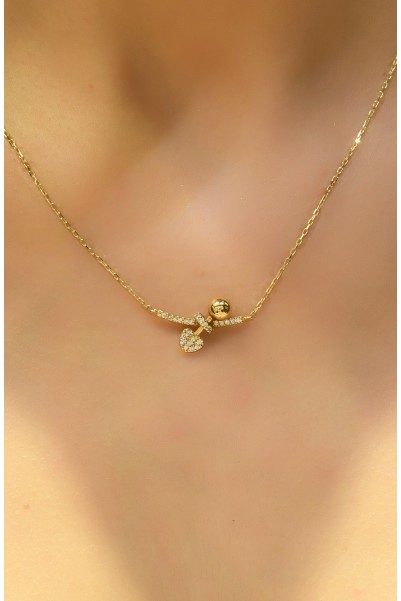 TAŞLI TASARIM KOLYE 14 AYAR AT01751