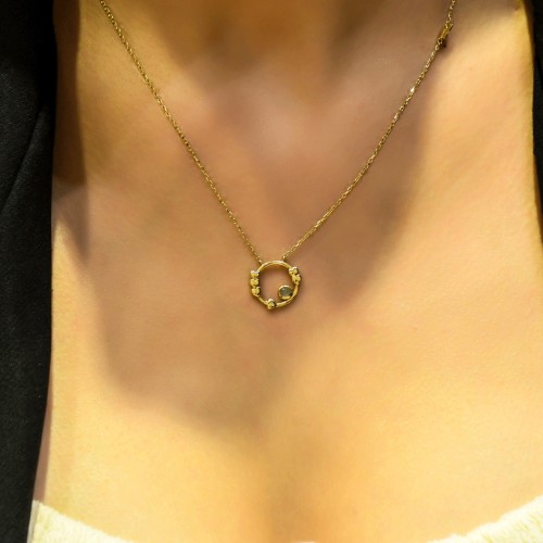 KALPLİ HALKA KOLYE 14 AYAR ATS5858