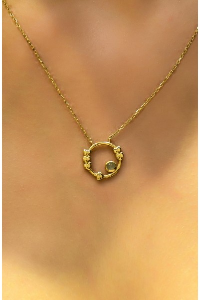 KALPLİ HALKA KOLYE 14 AYAR ATS5858 KALPLİ HALKA KOLYE 14 AYAR ATS5858