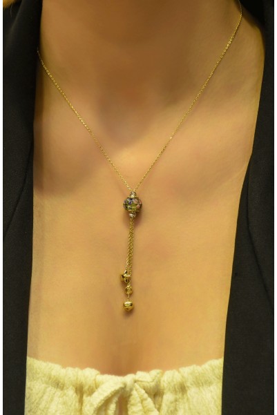 PÜSKÜLLÜ SALLANTILI KOLYE 14 AYAR ATS9507 PÜSKÜLLÜ SALLANTILI KOLYE 14 AYAR ATS9507