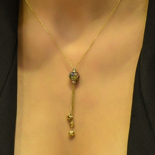 PÜSKÜLLÜ SALLANTILI KOLYE 14 AYAR ATS9507