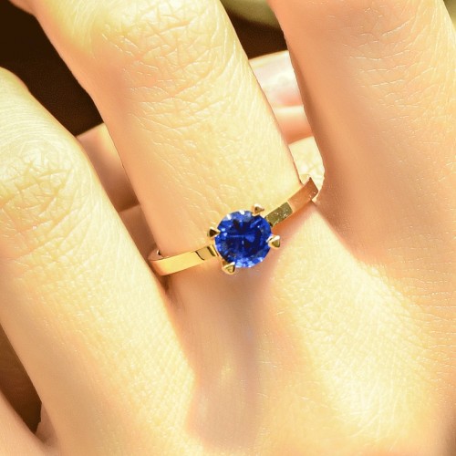 MAVİ TOPAZ TAŞLI YÜZÜK 14 AYAR ATS5934