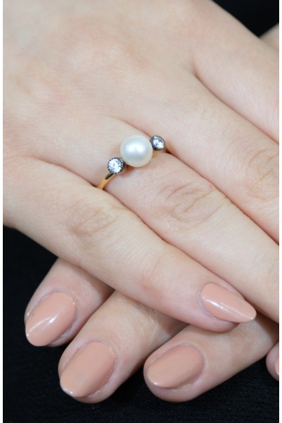 İNCİ YÜZÜK 14 AYAR ATS4782