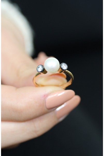 İNCİ YÜZÜK 14 AYAR ATS4782