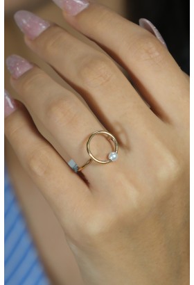 İNCİ BONCUKLU TASARIM YÜZÜK 14 AYAR ATS8021 İNCİ BONCUKLU TASARIM YÜZÜK 14 AYAR ATS8021