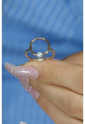 İNCİ BONCUKLU TASARIM YÜZÜK 14 AYAR ATS8021 İNCİ BONCUKLU TASARIM YÜZÜK 14 AYAR ATS8021