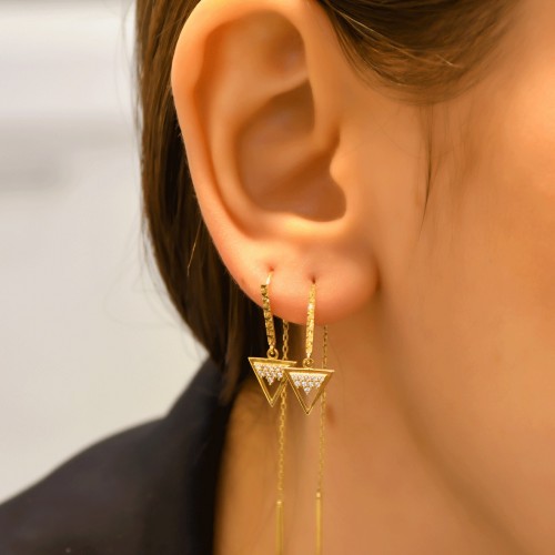 TAŞLI SALLANTILI KÜPE 14 AYAR A048370 TAŞLI SALLANTILI KÜPE 14 AYAR A048370