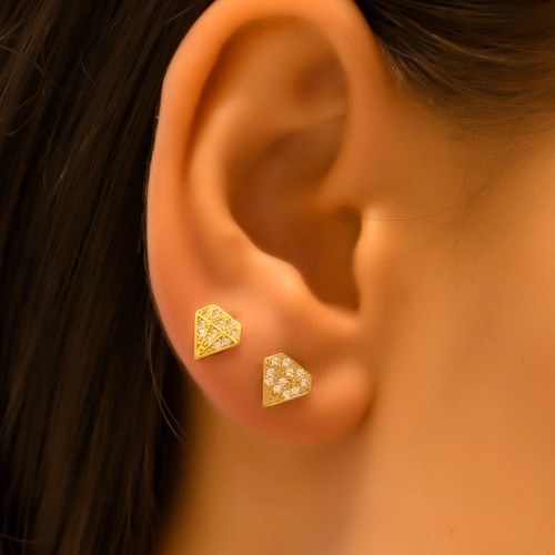 TAŞLI KÜPE 14 AYAR A057115 TAŞLI KÜPE 14 AYAR A057115