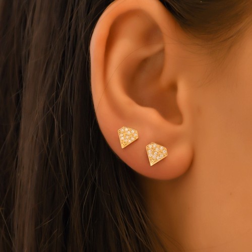 TAŞLI KÜPE 14 AYAR A057116 TAŞLI KÜPE 14 AYAR A057116