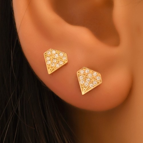 TAŞLI KÜPE 14 AYAR A057116 TAŞLI KÜPE 14 AYAR A057116