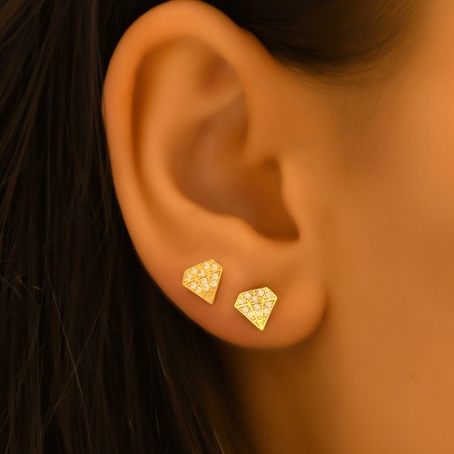 TAŞLI KÜPE 14 AYAR A057117 TAŞLI KÜPE 14 AYAR A057117