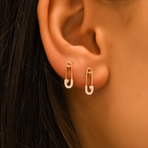 TAŞLI ATAÇ KÜPE 14 AYAR A057124 TAŞLI ATAÇ KÜPE 14 AYAR A057124