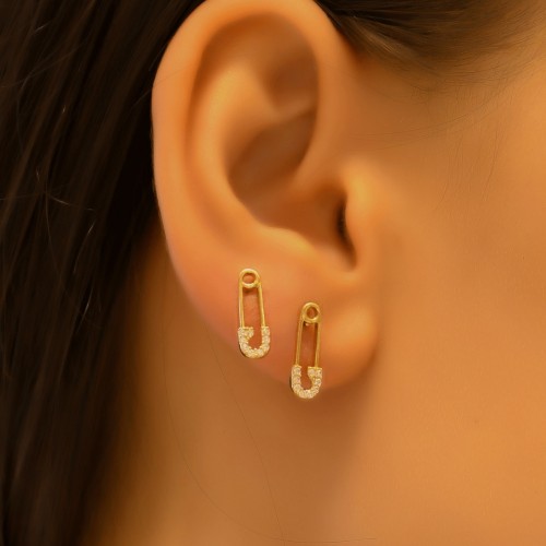 TAŞLI ATAÇ KÜPE 14 AYAR A057125 TAŞLI ATAÇ KÜPE 14 AYAR A057125