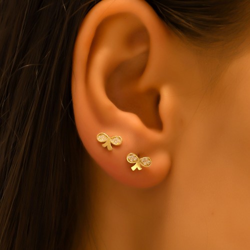 TAŞLI FİYONK KÜPE 14 AYAR A057133 TAŞLI FİYONK KÜPE 14 AYAR A057133