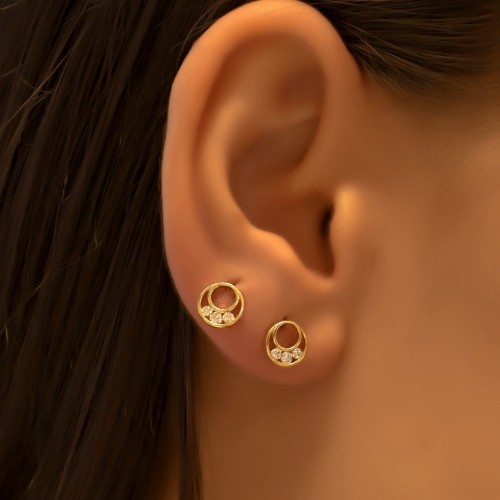 TAŞLI HİLAL KÜPE 14 AYAR A057142 TAŞLI HİLAL KÜPE 14 AYAR A057142