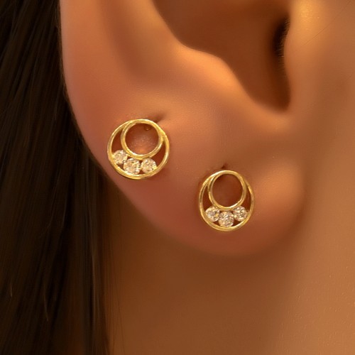 TAŞLI HİLAL KÜPE 14 AYAR A057142 TAŞLI HİLAL KÜPE 14 AYAR A057142