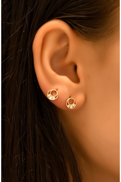 TAŞLI HİLAL KÜPE 14 AYAR A057144 TAŞLI HİLAL KÜPE 14 AYAR A057144