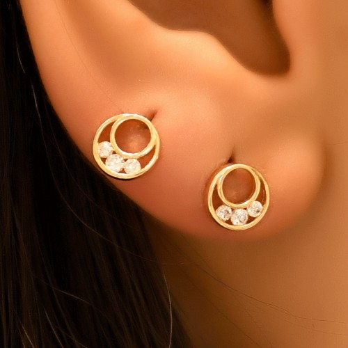 TAŞLI HİLAL KÜPE 14 AYAR A057144 TAŞLI HİLAL KÜPE 14 AYAR A057144