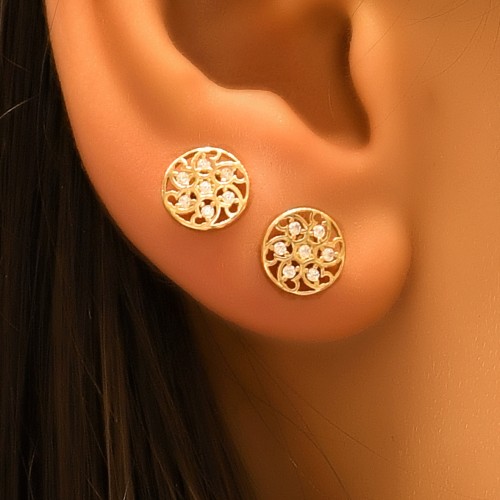 TAŞLI KÜPE 14 AYAR A057164 TAŞLI KÜPE 14 AYAR A057164