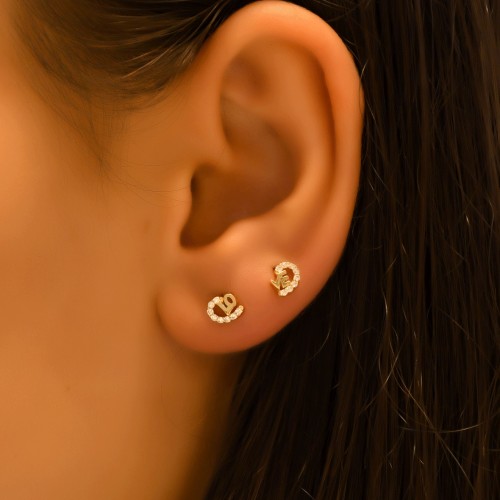 TAŞLI LOVE KÜPE 14 AYAR A057172 TAŞLI LOVE KÜPE 14 AYAR A057172