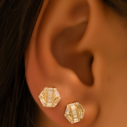 TAŞLI KÜPE 14 AYAR A058885 TAŞLI KÜPE 14 AYAR A058885