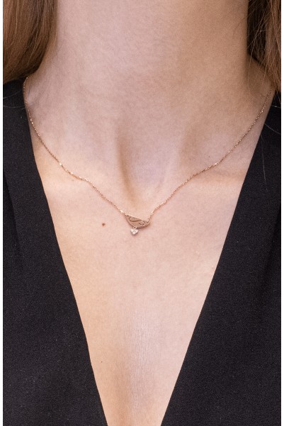 SONSUZLUK KALP KOLYE 14 AYAR ATS8037