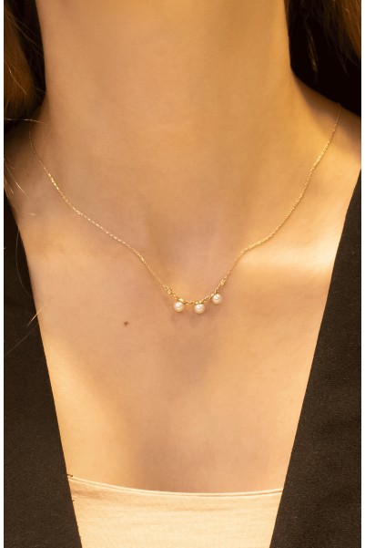 İNCİ TAŞLI KOLYE 14 AYAR ATS8038 İNCİ TAŞLI KOLYE 14 AYAR ATS8038