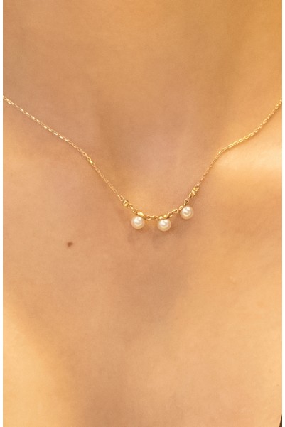 İNCİ TAŞLI KOLYE 14 AYAR ATS8038 İNCİ TAŞLI KOLYE 14 AYAR ATS8038