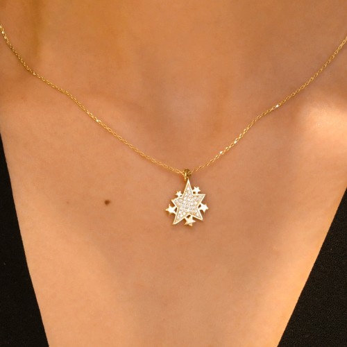 YILDIZLI KOLYE 14 AYAR A029656 YILDIZLI KOLYE 14 AYAR A029656