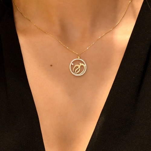 TAŞLI ANNE BEBEK AYAK İZİ 14 AYAR A042831 TAŞLI ANNE BEBEK AYAK İZİ 14 AYAR A042831