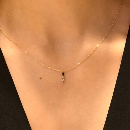 RENKLİ TAŞLI KOLYE 14 AYAR A056365 RENKLİ TAŞLI KOLYE 14 AYAR A056365