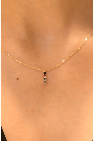 RENKLİ TAŞLI KOLYE 14 AYAR A056365 RENKLİ TAŞLI KOLYE 14 AYAR A056365