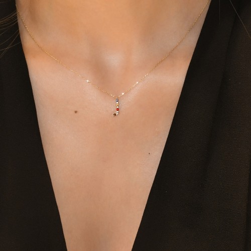 TAŞLI HARF KOLYE 14 AYAR A056368 TAŞLI HARF KOLYE 14 AYAR A056368