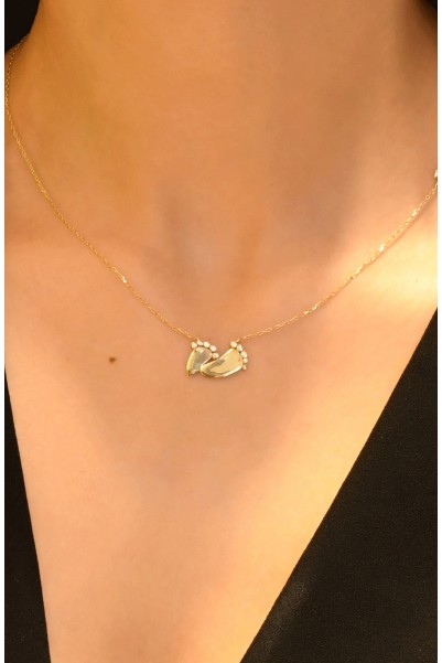 TAŞLI BEBEK AYAK İZİ KOLYE 14 AYAR ATS6700 TAŞLI BEBEK AYAK İZİ KOLYE 14 AYAR ATS6700